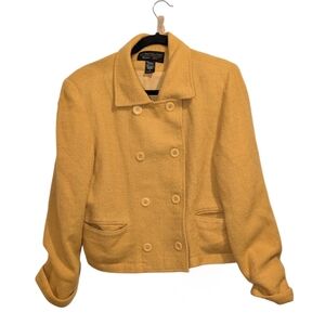 Metropolitan NY Mustard Double-Breasted Pea Coat